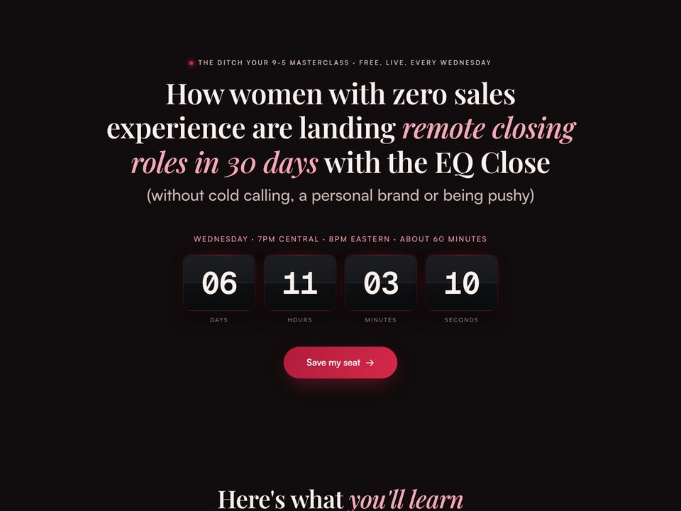 Registration page preview